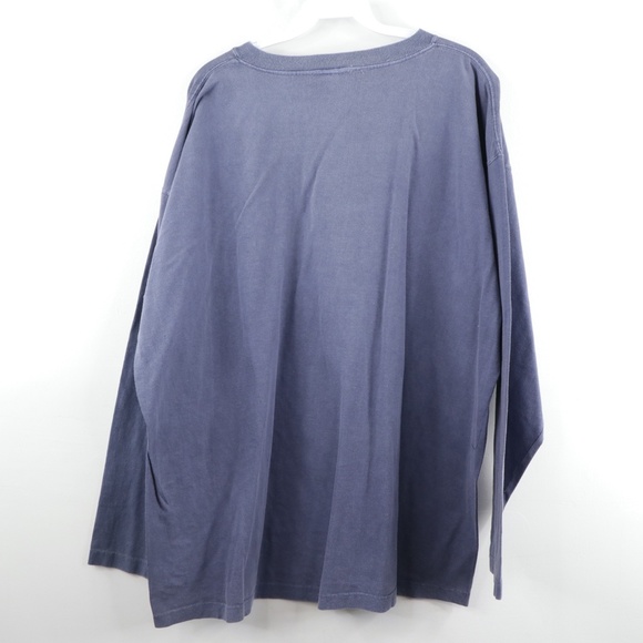 NOS Vintage 90s Streetwear Sleeve T Shirt Blue - Picture 5 of 7